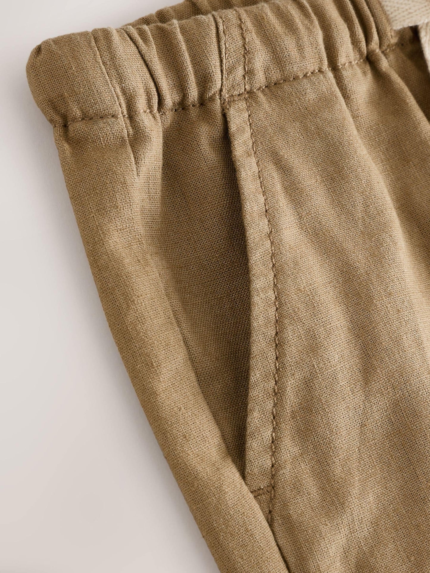 Tan Brown Linen Blend Pull On Shorts (3mths-7yrs) image 4