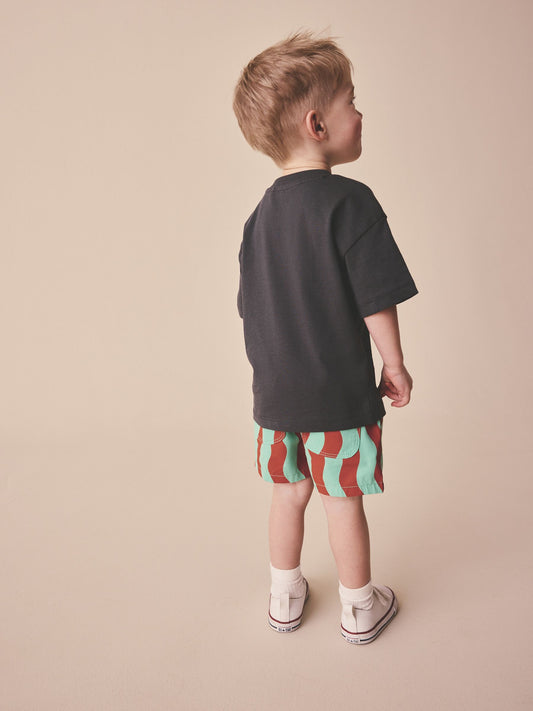 Red/Green Wavy Stripe Pull On Shorts (3mths-7yrs) image 2