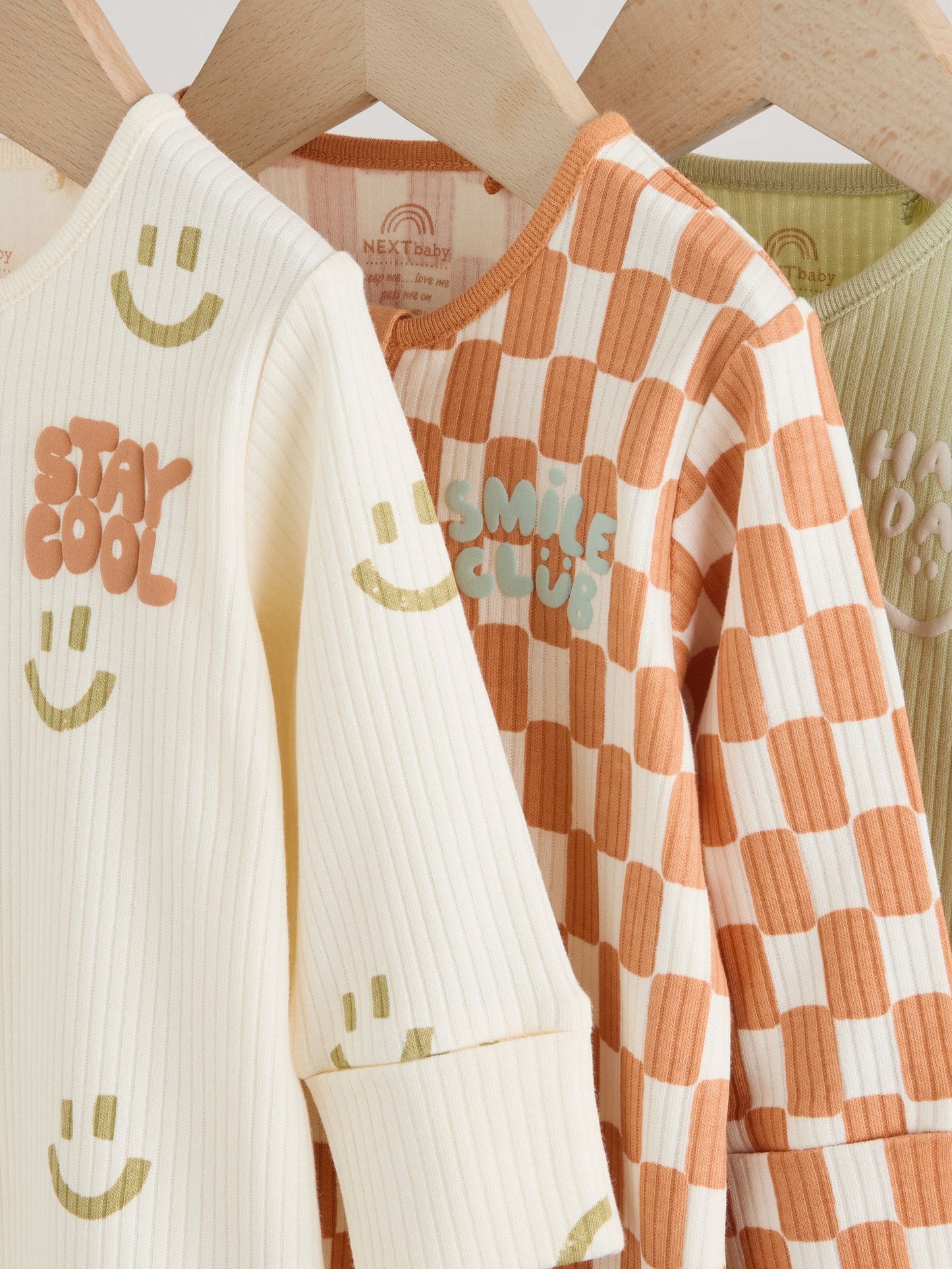 Multi Two Way Zip Baby Sleepsuits 3 Pack (0mths-3yrs) image 9