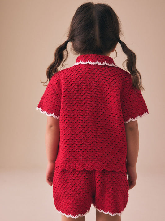 Dsiney Kidz - Red Scallop Edge Crochet Set (3mths-7yrs) image 2