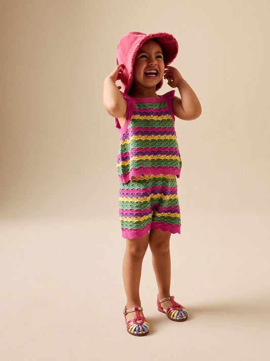 Dsiney Kidz - Bright Stripe Knitted Top And Shorts Set (3mths-7yrs) image 2