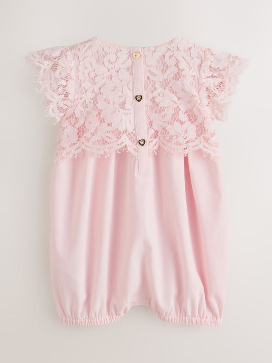 Baker by Ted Baker Lace Overlay Cotton Romper image 2