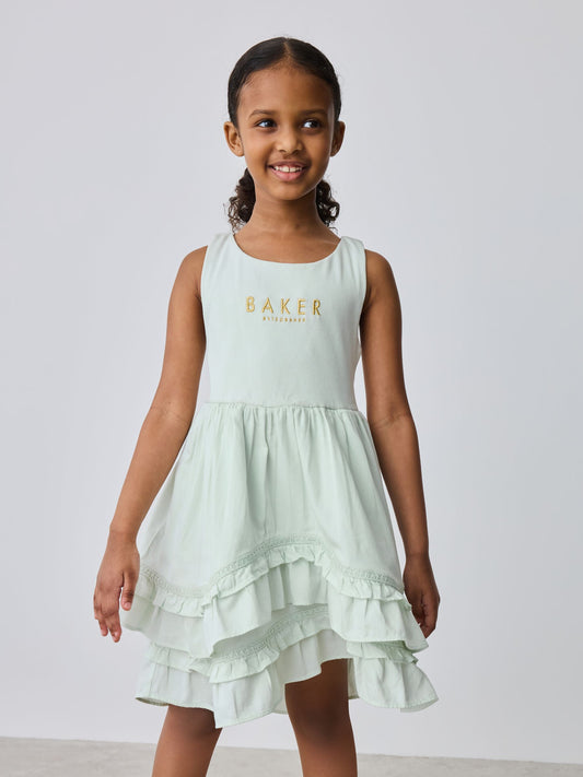 Baker by Ted Baker Tiered Cotton Poplin Mix Dress image 2