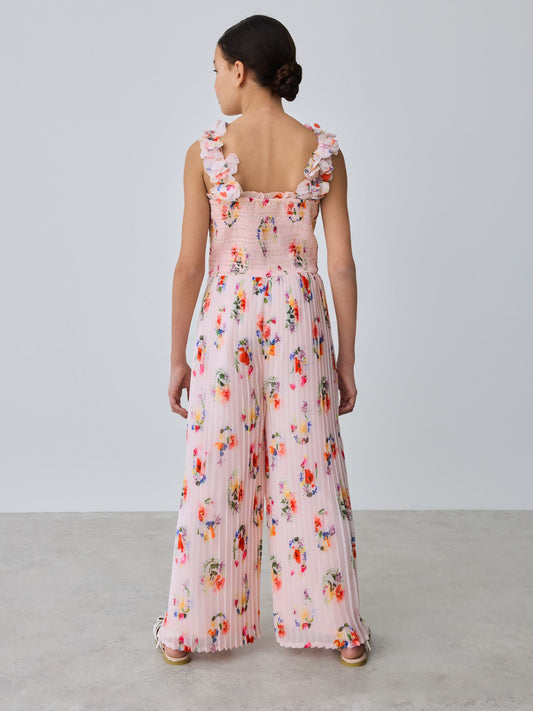 Baker by Ted Baker 3D Floral Strappy Pleated Wide Leg Jumpsuit image 2