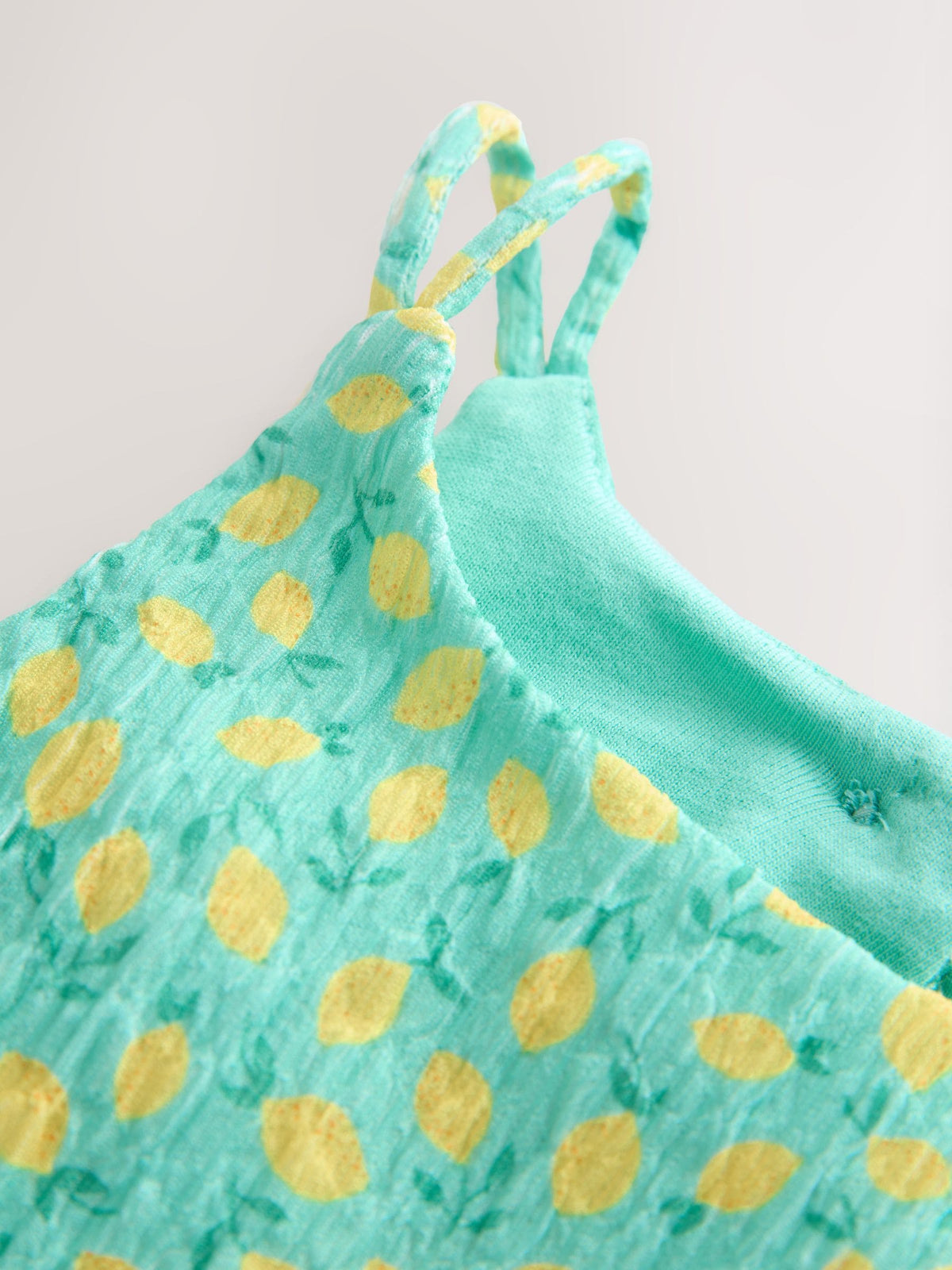 Dsiney Kidz - Teal Lemon Print Strappy Crinkle Summer Dress (3-16yrs) image 7