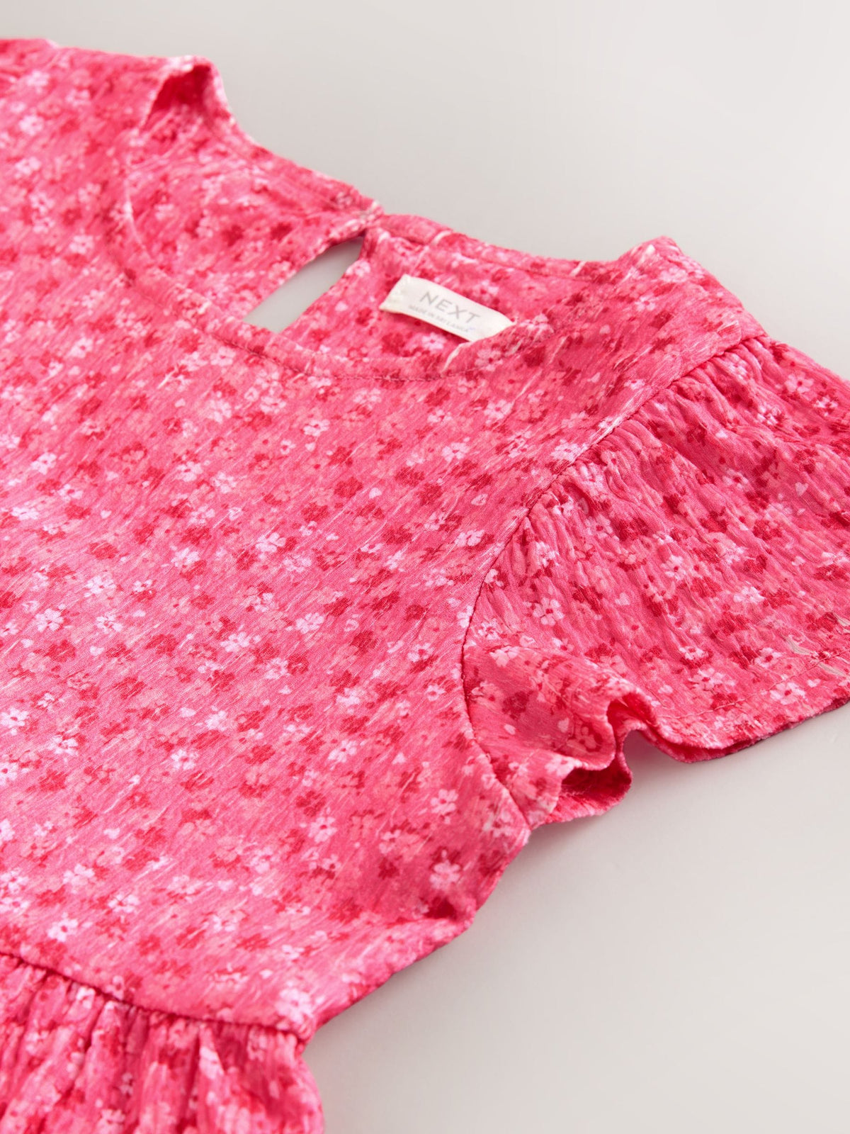 Dsiney Kidz - Pink Ditsy Angel Sleeve Crinkle Dress (3-16yrs) image 7