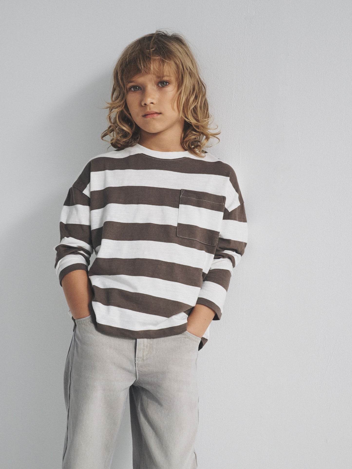 Dsiney Kidz - The Set 4 Pack Long Sleeve Cotton Slub T-Shirts Brown/Cream/Green/Yellow image 6