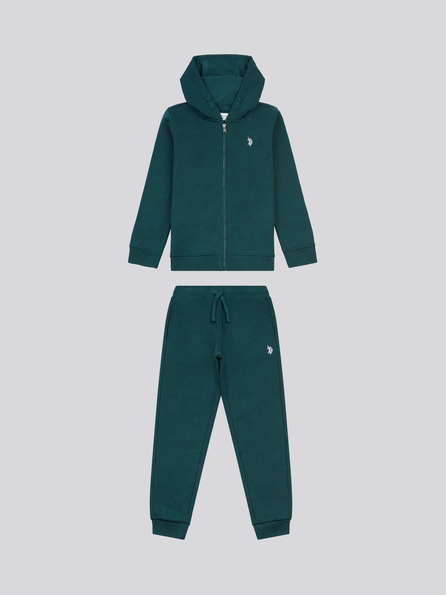 Dsiney Kidz - U.S. Polo Assn. Green Double Horsemen Zip Hoodie and Joggers Set image 7
