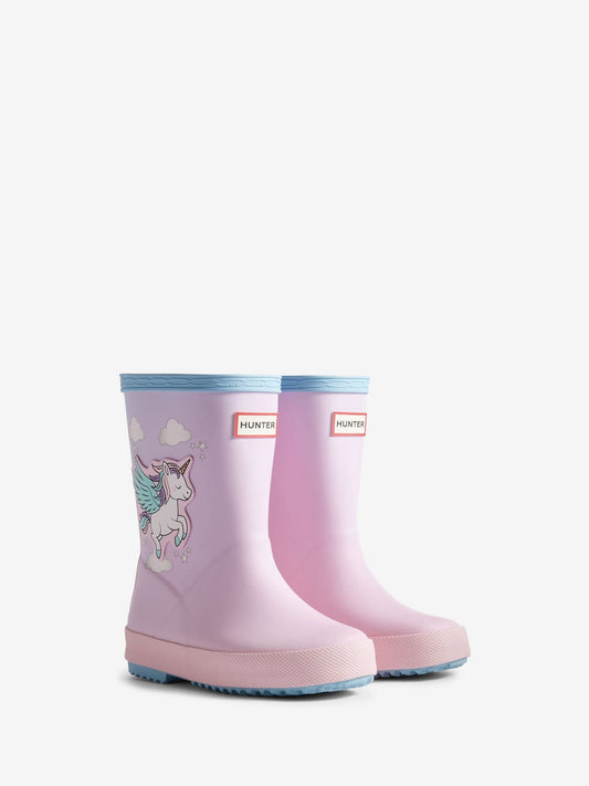 Hunter Pink Kids First Unicorn Print Boots image 2