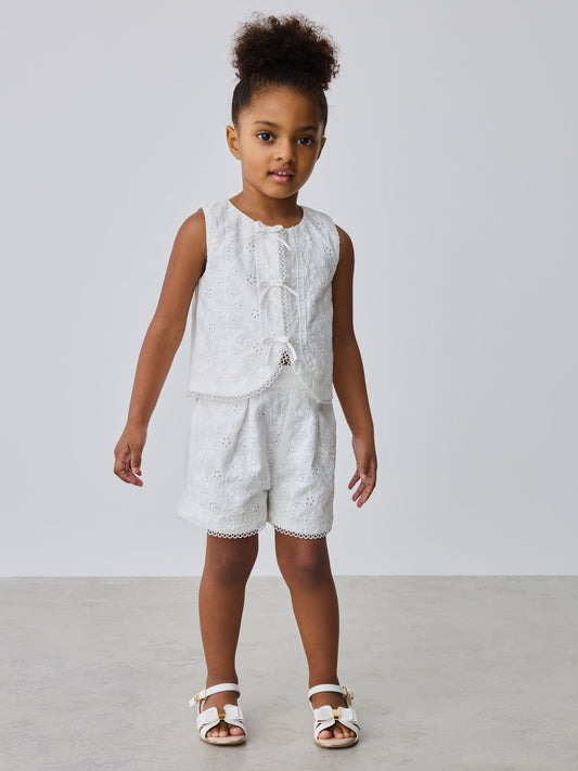 Dsiney Kidz - Baker by Ted Baker 2 Piece Broderie Waistcoat and Shorts Set image 2