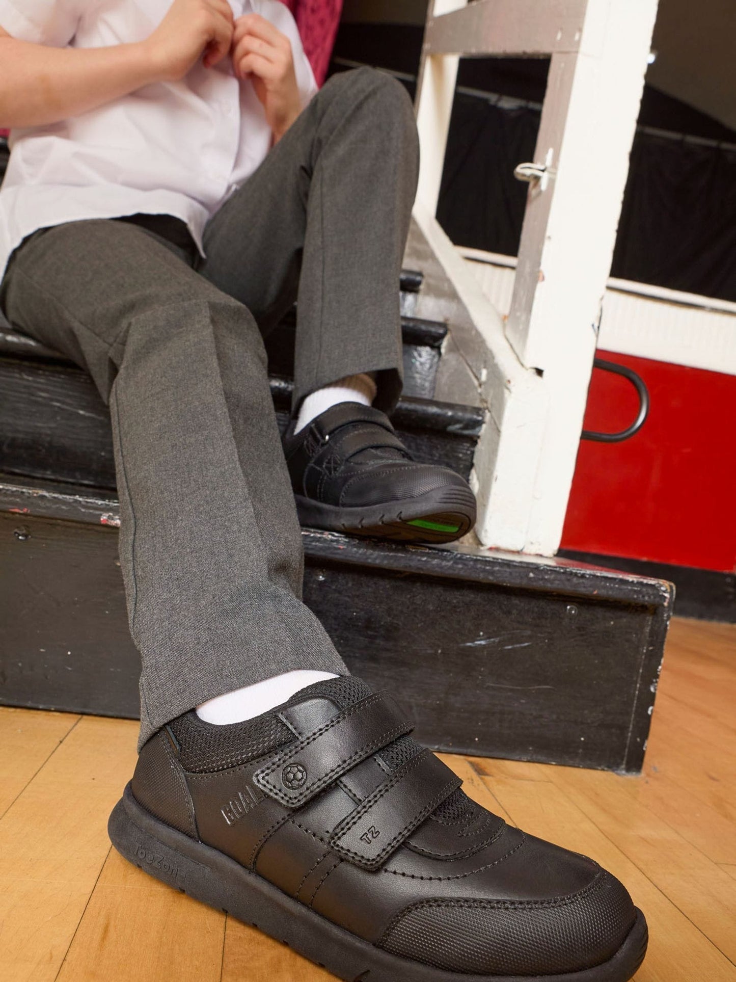 Toezone Black Strike Football Rip Tape School Shoes image 8