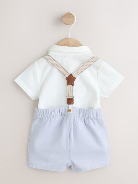 Dsiney Kidz - Blue Shirt Body Shorts and Braces Baby Set 3 Piece (0mths-2yrs) image 2