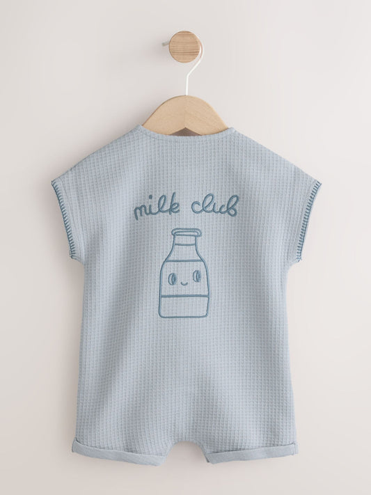 Blue Milk Club Jersey Waffle Baby Romper (0mths-3yrs) image 2