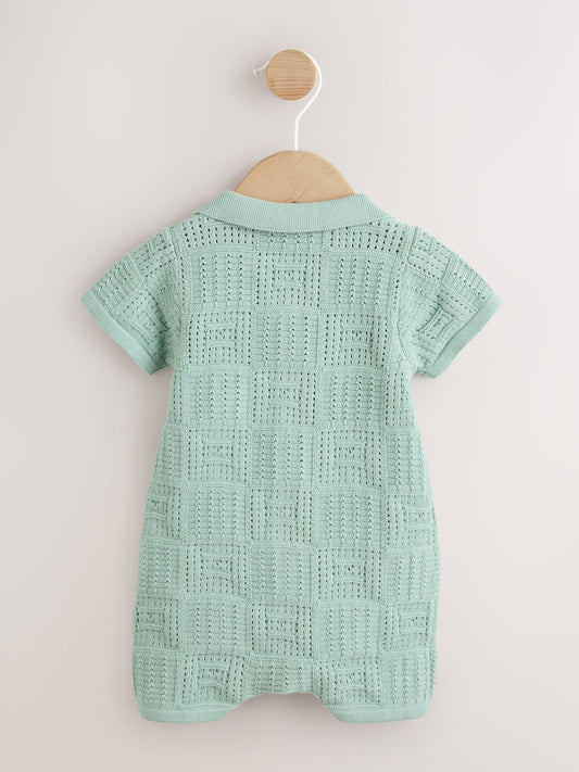 Green Sea Characters Knitted Baby Romper (0mths-3yrs) image 2
