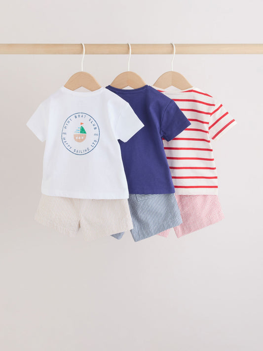 Blue Nautical Tops and Shorts Baby Set 6 Piece (0mths-3yrs) image 2