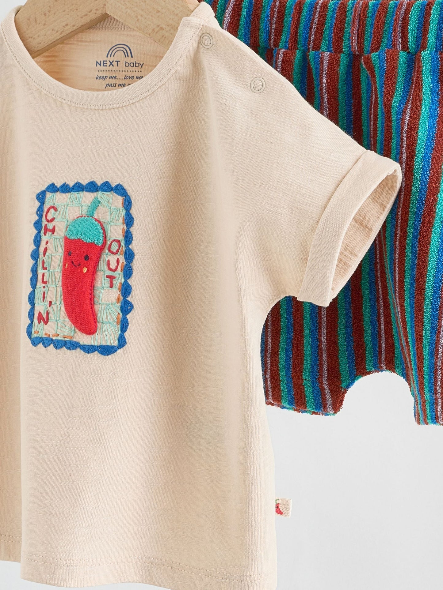 Neutral Chilli Print Top and Shorts Baby Set (0mths-2yrs) image 7