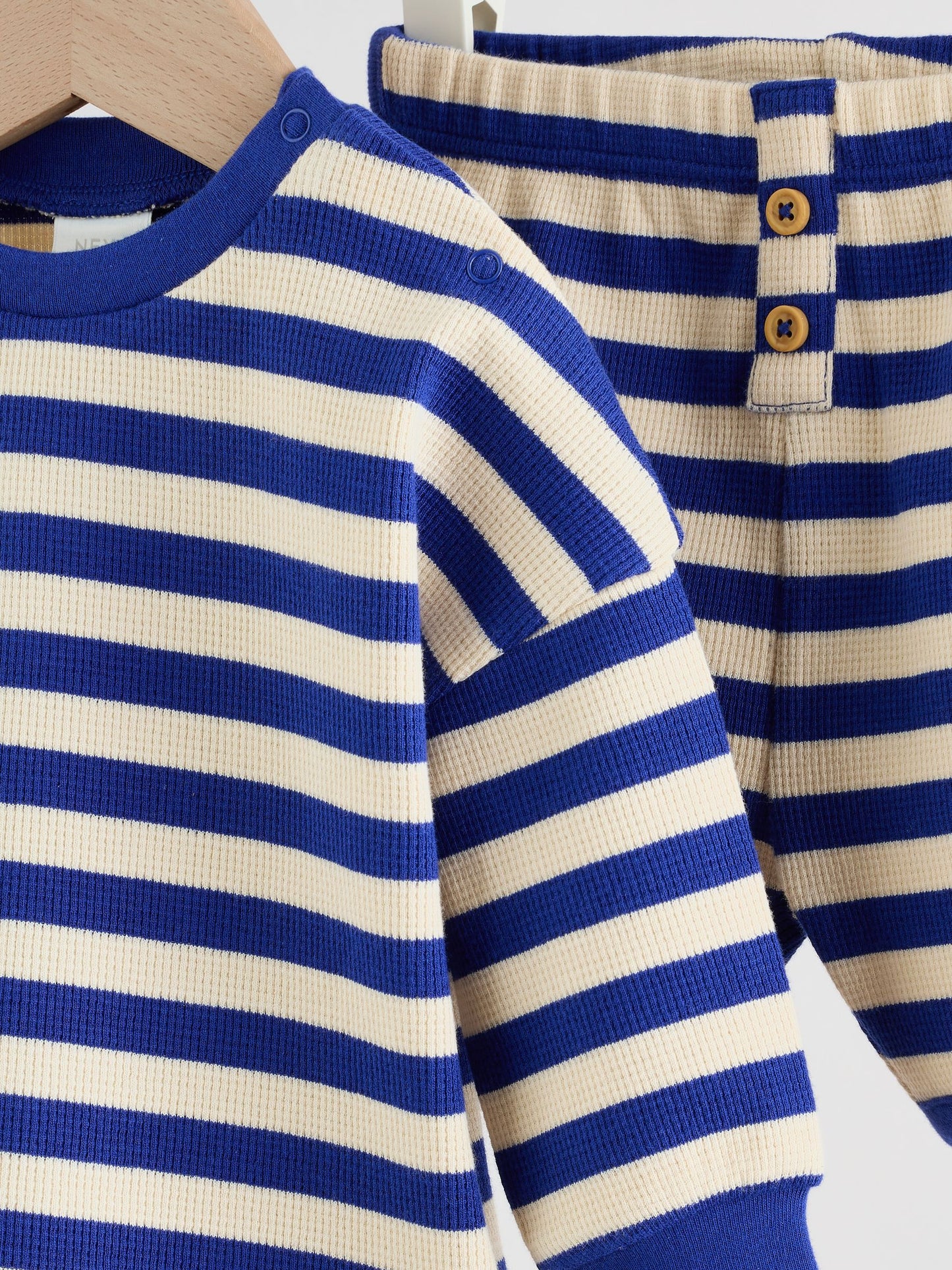 Blue Stripe Long Sleeve Top and Shorts Baby Set (0mths-2yrs) image 7