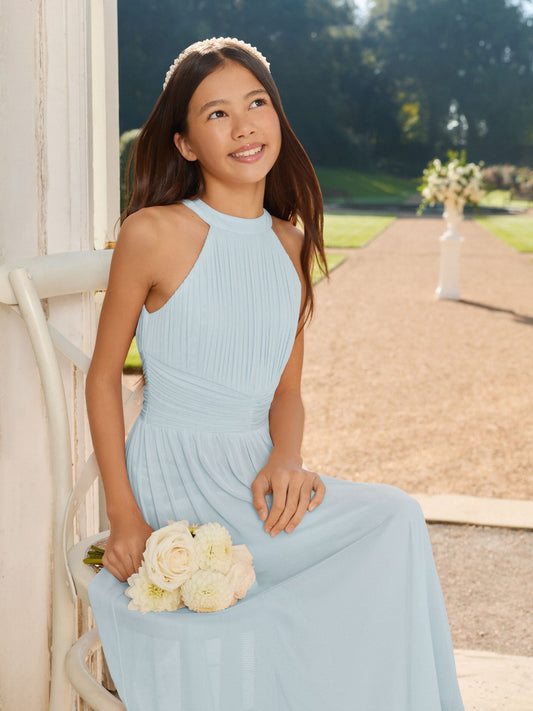 Dsiney Kidz - Lipsy Blue Pleated Halter Maxi Occasion Dress (5-16yrs) image 2