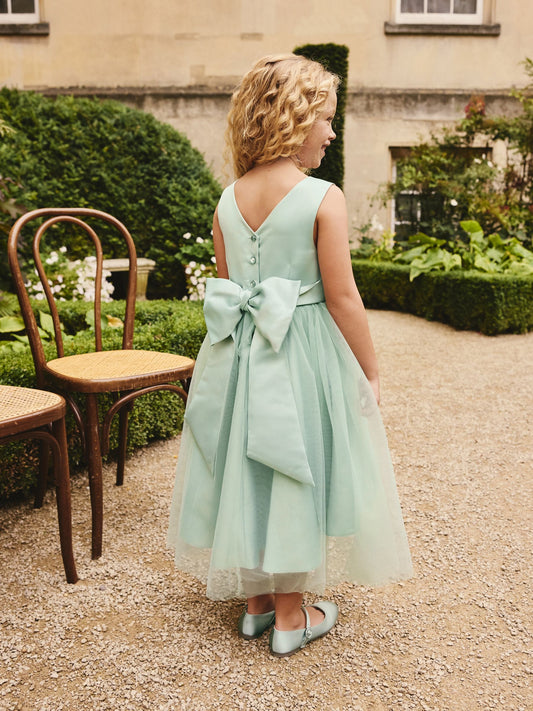Sage Green Flower Girl Bow Dress (3-12yrs) image 2