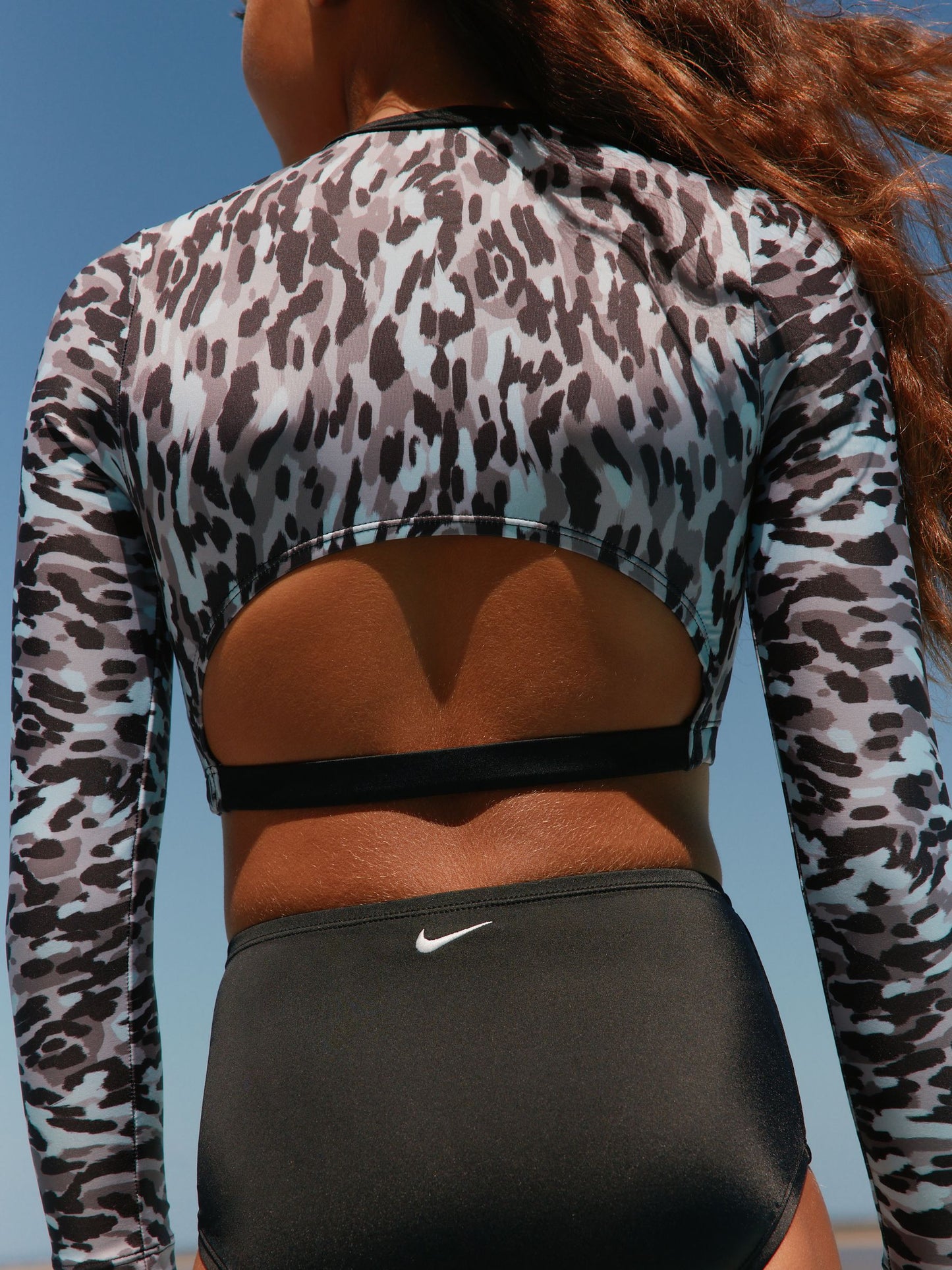 Dsiney Kidz - Nike Black Animal Print Long Sleeve Bikini Set image 5
