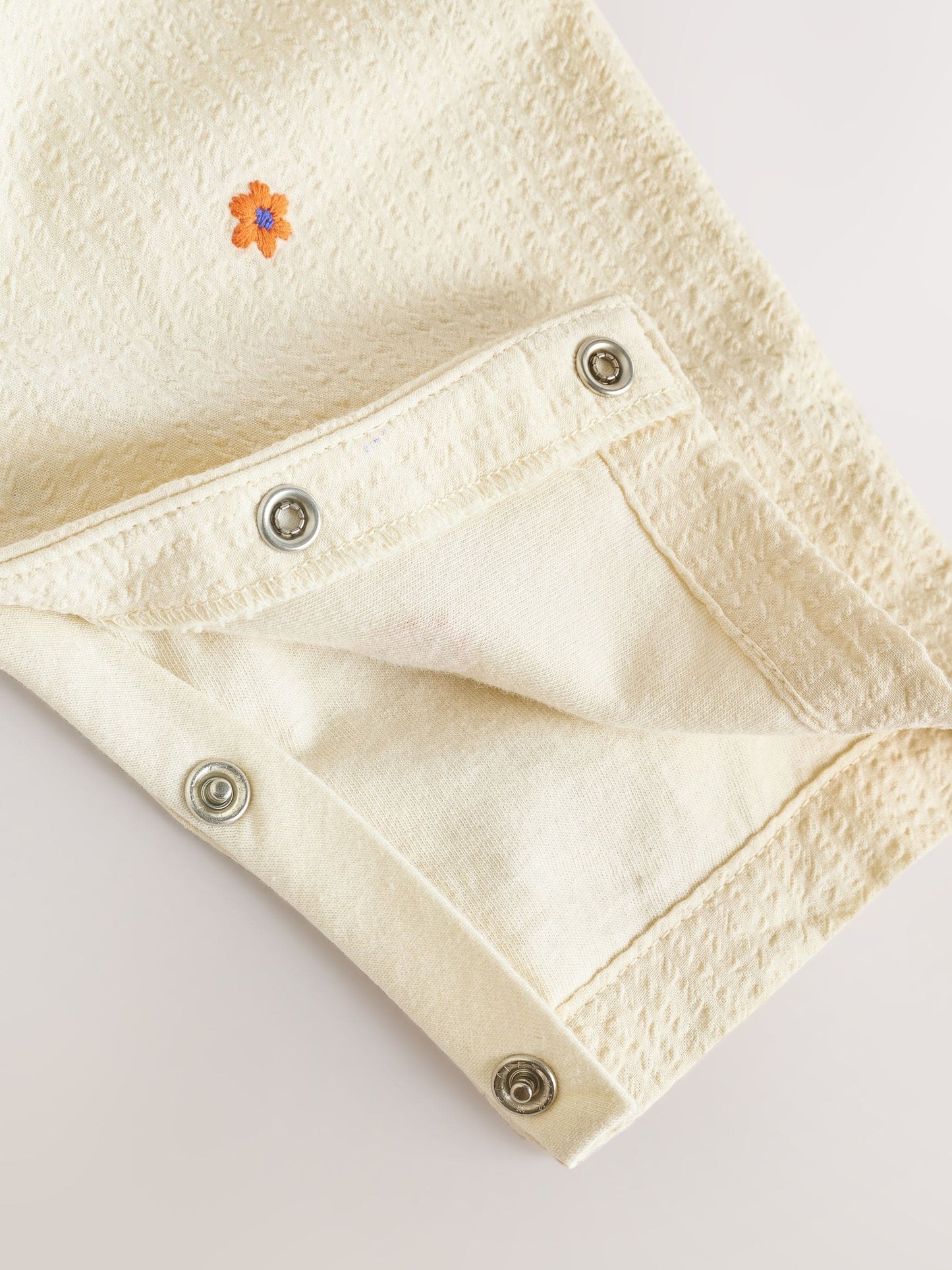 White Tropical Embroidery Baby Long Leg Romper (0mths-2yrs) image 7