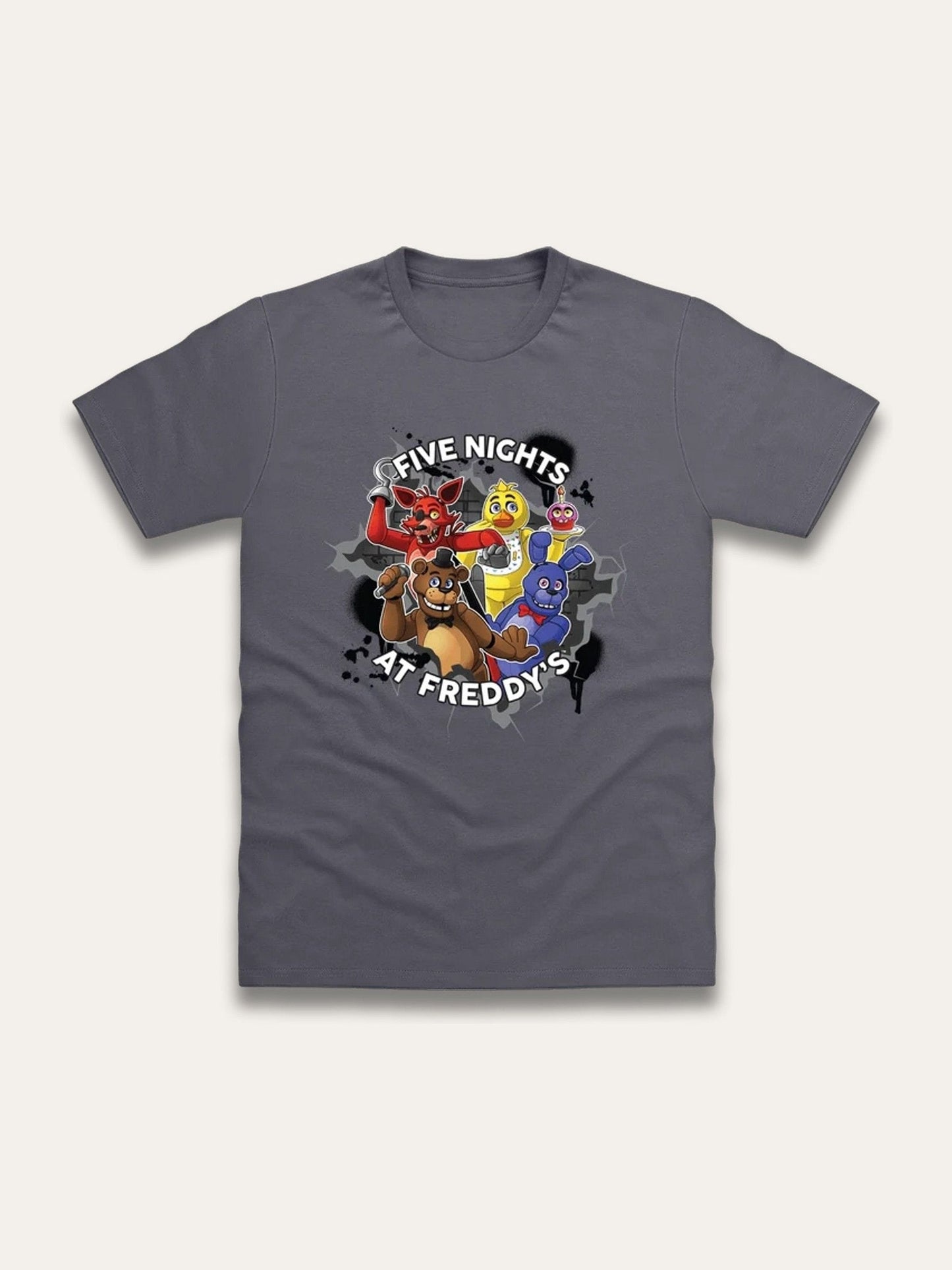 Brand Threads Grey Five Nights At Freddys T-Shirt image 1