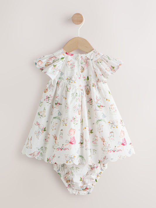 Dsiney Kidz - White Character Woven Baby Dress and Knickers Set 2 Piece (0mths-2yrs) image 2