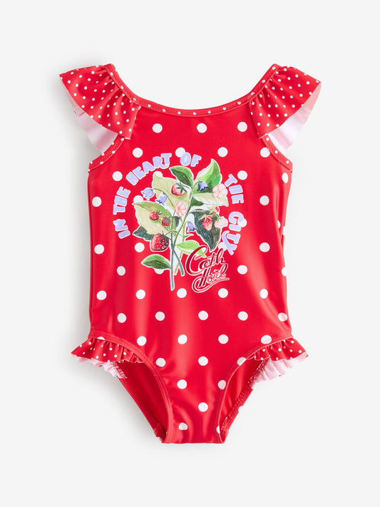 Dsiney Kidz - Cath Kidston Red Polka Dot Flower Cath Kidston Frill Swimsuit (3mths-7yrs) image 2