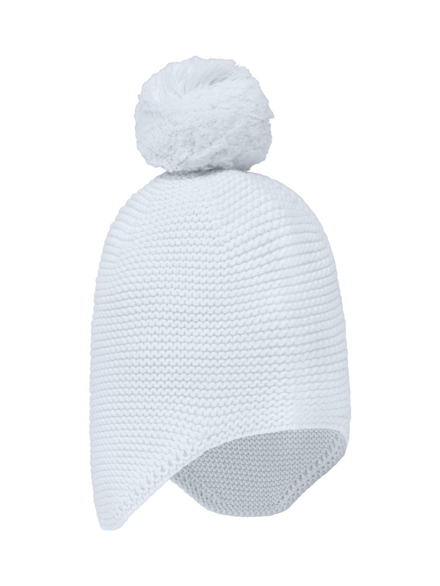 Emile Et Rose Blue Kenton Knitted Hat With Ear Flaps & Pom-Pom image 3