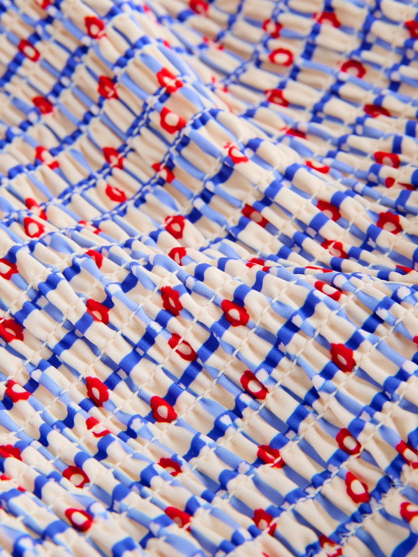 Red/Blue Check Shirred Swimsuit (3mths-10yrs) image 8
