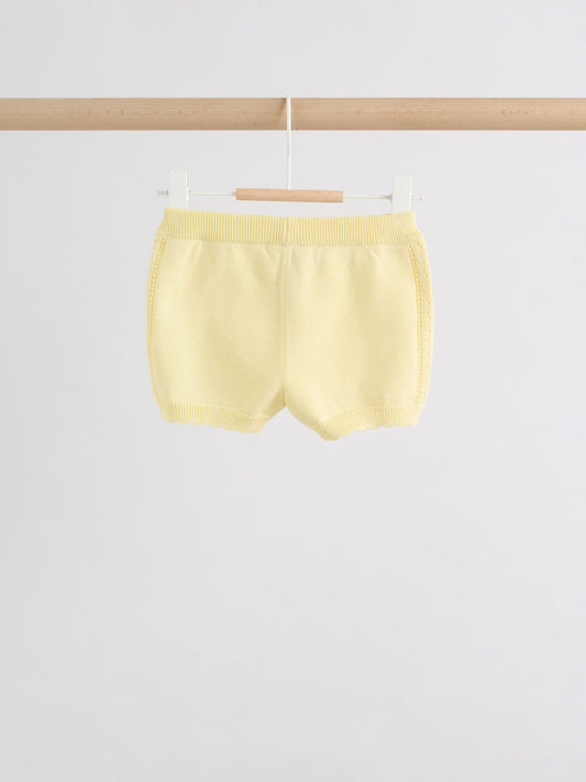 Yellow Baby Knitted Top and Shorts Set 2 Piece (0mths-2yrs) image 3