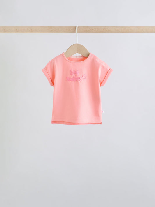 Dsiney Kidz - Pink Slogan Short Sleeve Top and Shorts Baby Set 6 Piece (0mths-2yrs) image 2