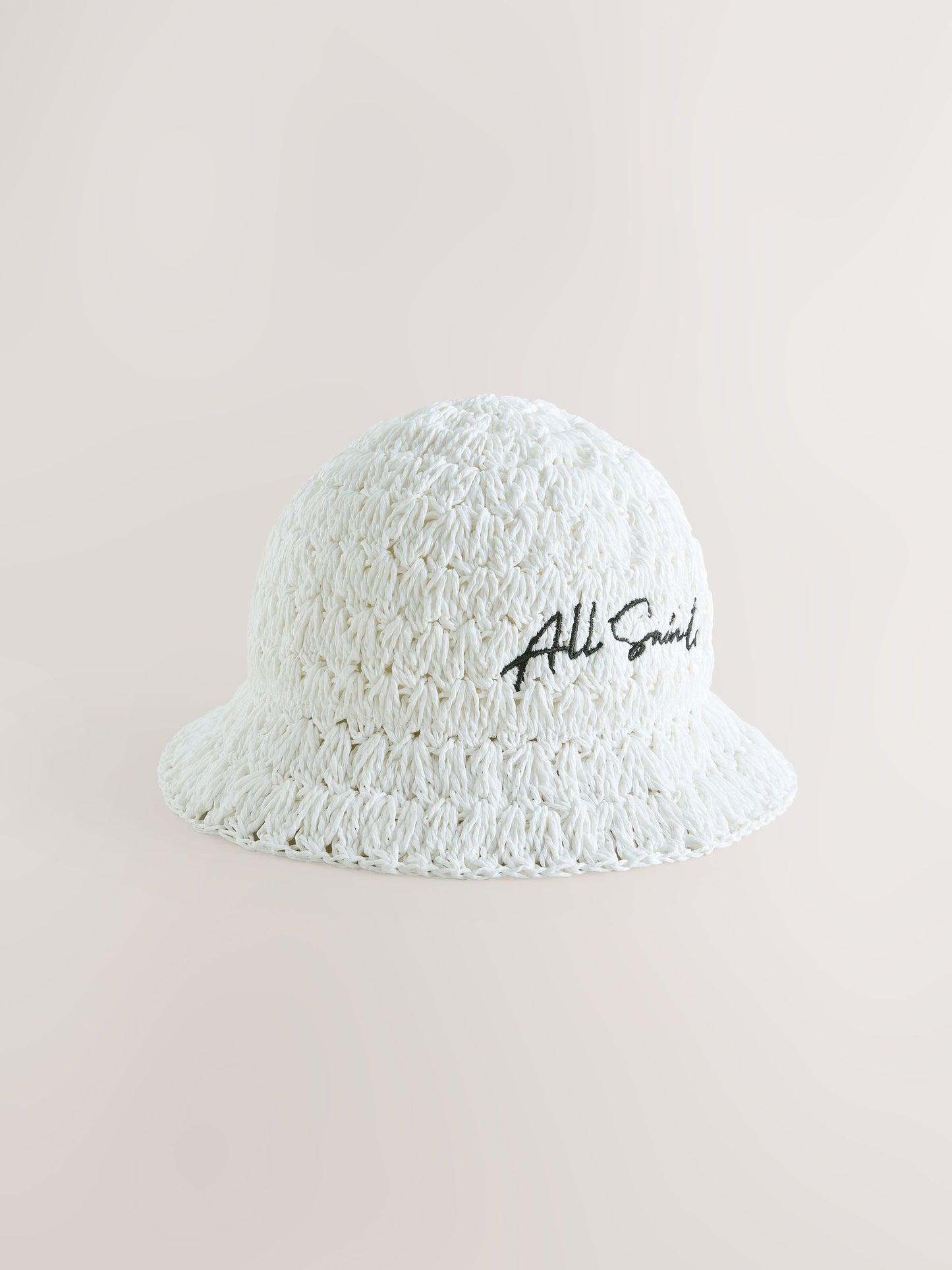 smALLSAINTS Straw Effect Logo Bucket Hat image 3