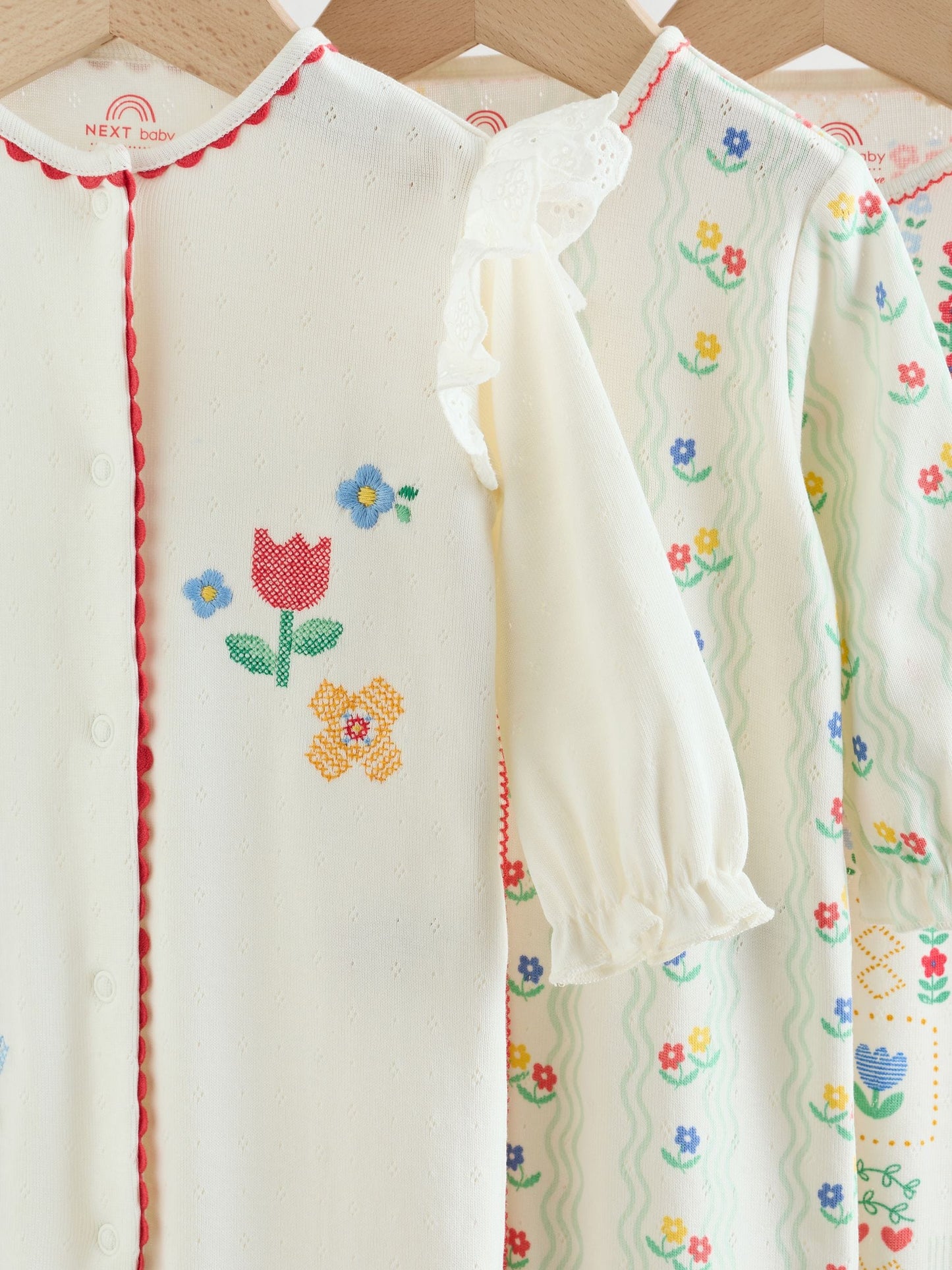 Red/White/Navy Baby Sleepsuits 3 Pack (0mths-3yrs) image 9