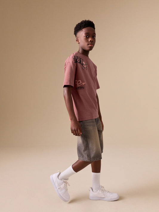 Dsiney Kidz - Pink Graffiti Short Sleeve Graphic T-Shirt (3-16yrs) image 2