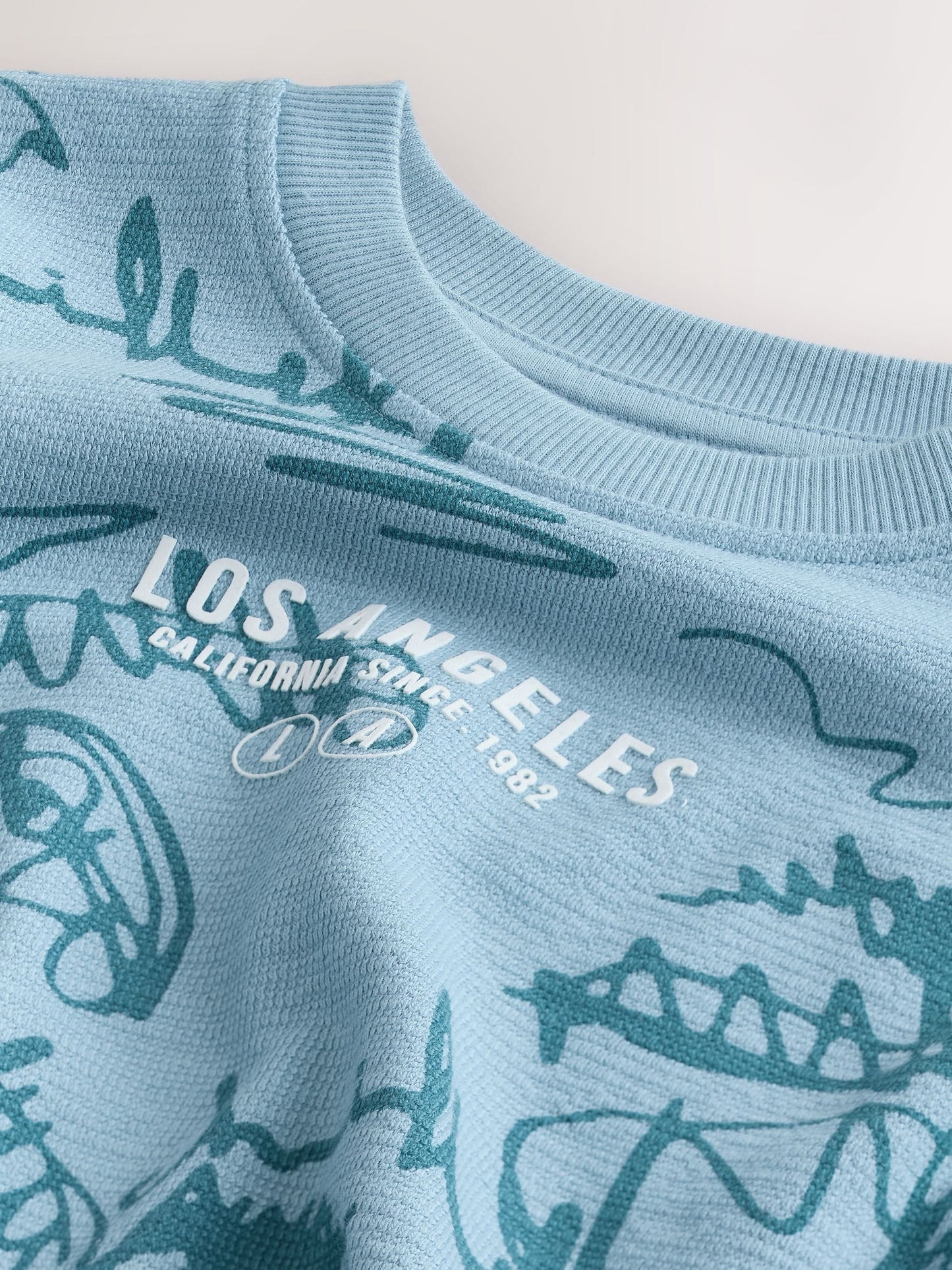Dsiney Kidz - Blue Palm Textured Short Sleeve T-Shirt (3-16yrs) image 4