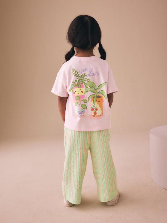 Dsiney Kidz - Pink Plants Character Top & Joggers Set (3mths-7yrs) image 2