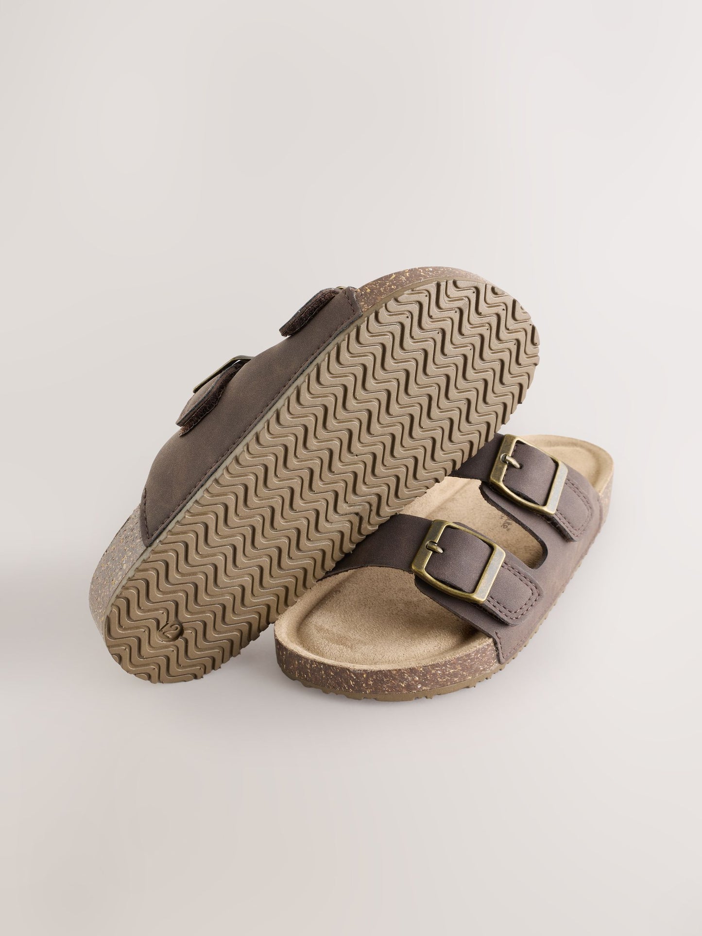 Chocolate Brown Corkbed Slider Sandals image 7