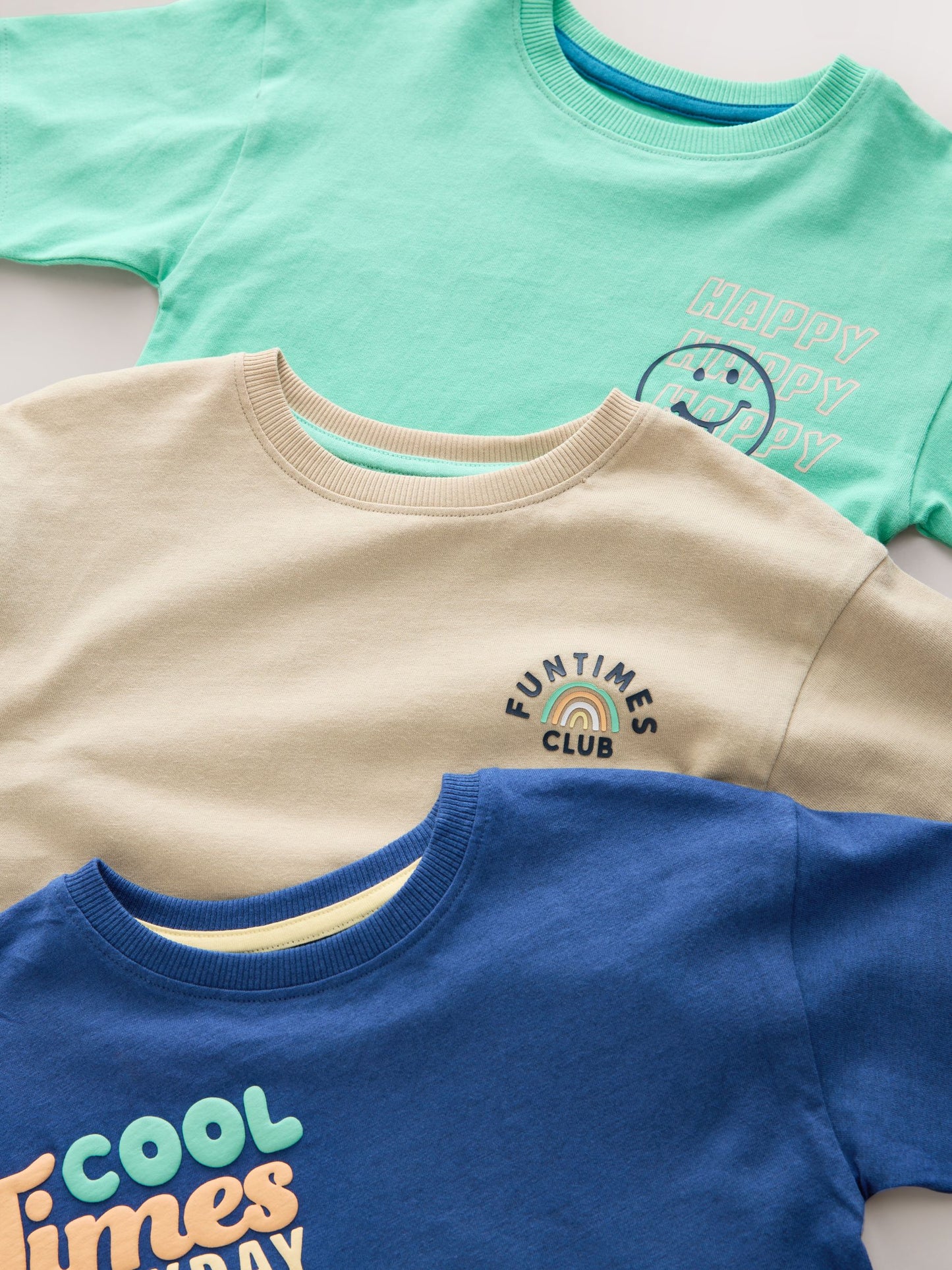Blue/Stone/Mint Good Times Short Pyjamas 3 Pack (9mths-10yrs) image 7