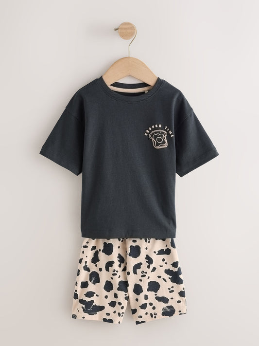 Black/Ecru Brunch Club Short Pyjamas 3 Pack (9mths-10yrs) image 3
