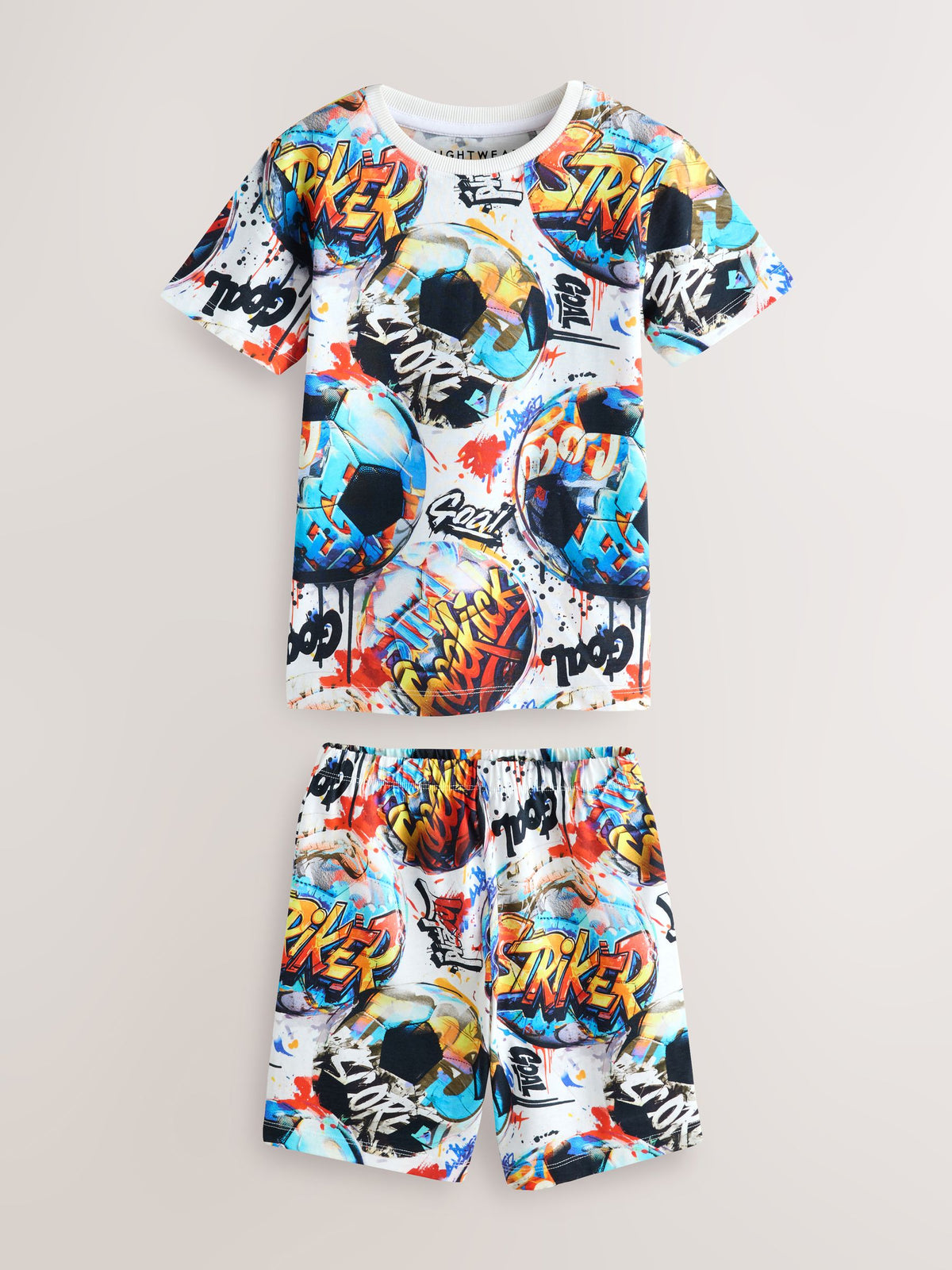 Multi Bright Football Short Pyjamas 2 Pack (3-16yrs) - image 6