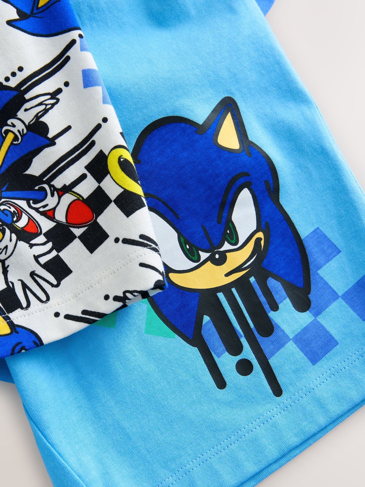 Dsiney Kidz - Blue/White Sonic Short Licence Pyjamas 2 Pack (3-14yrs) image 9