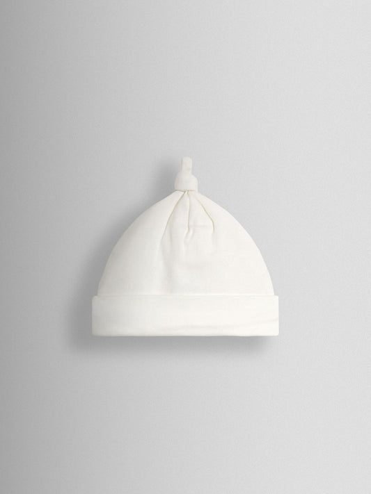 JoJo Maman Bébé Cream Fox Organic Cotton Appliqué Baby Hat