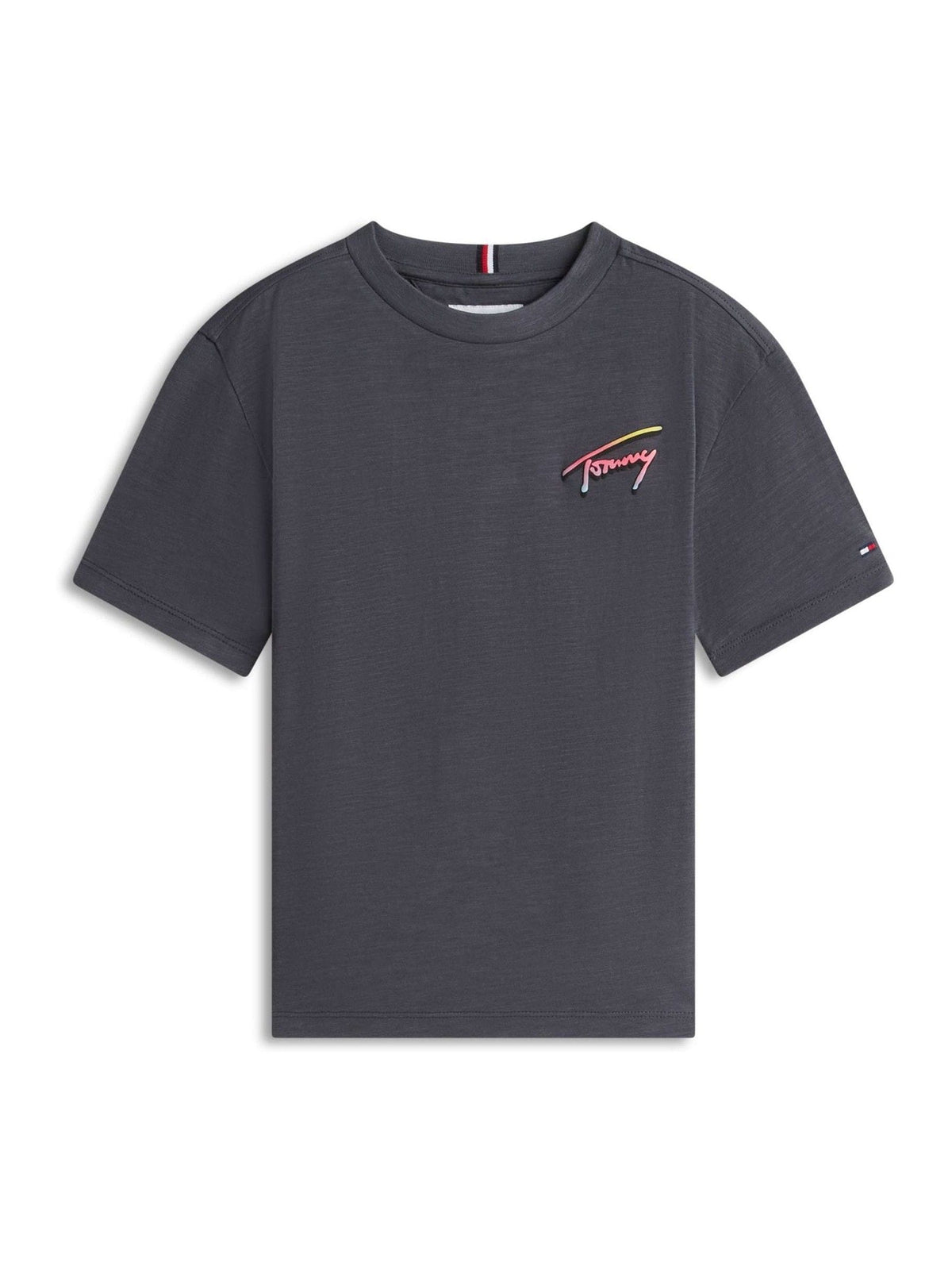 Dsiney Kidz - Tommy Hilfiger Black Back Logo Graphic Textured T-Shirt image 5