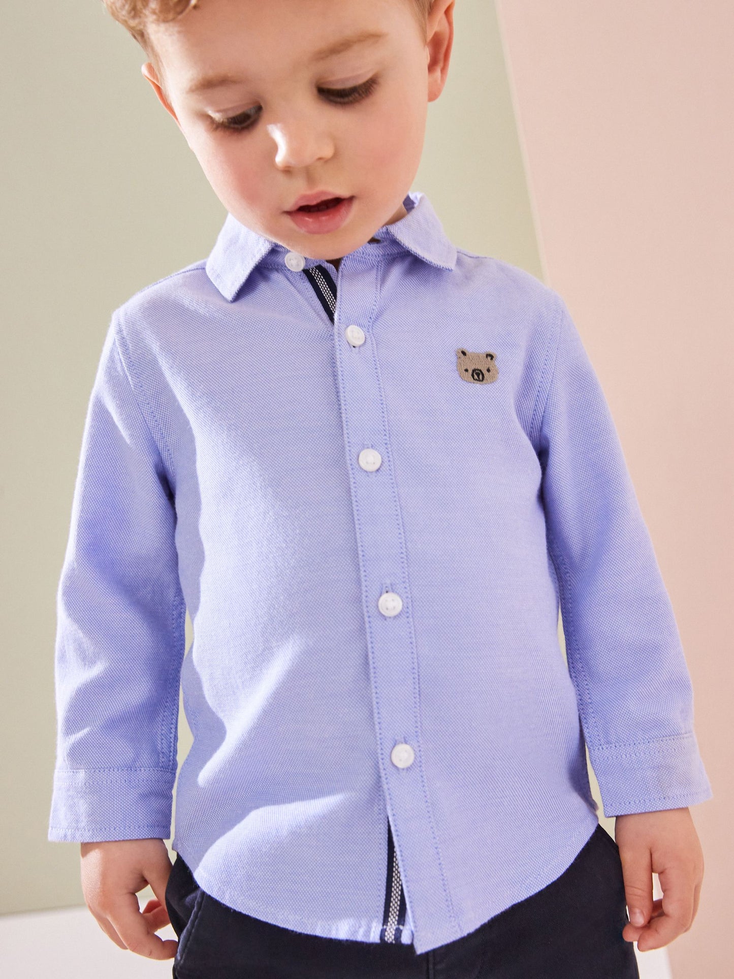 Dsiney Kidz - Blue Character Long Sleeve Long Sleeve Oxford Shirt (3mths-7yrs) image 1