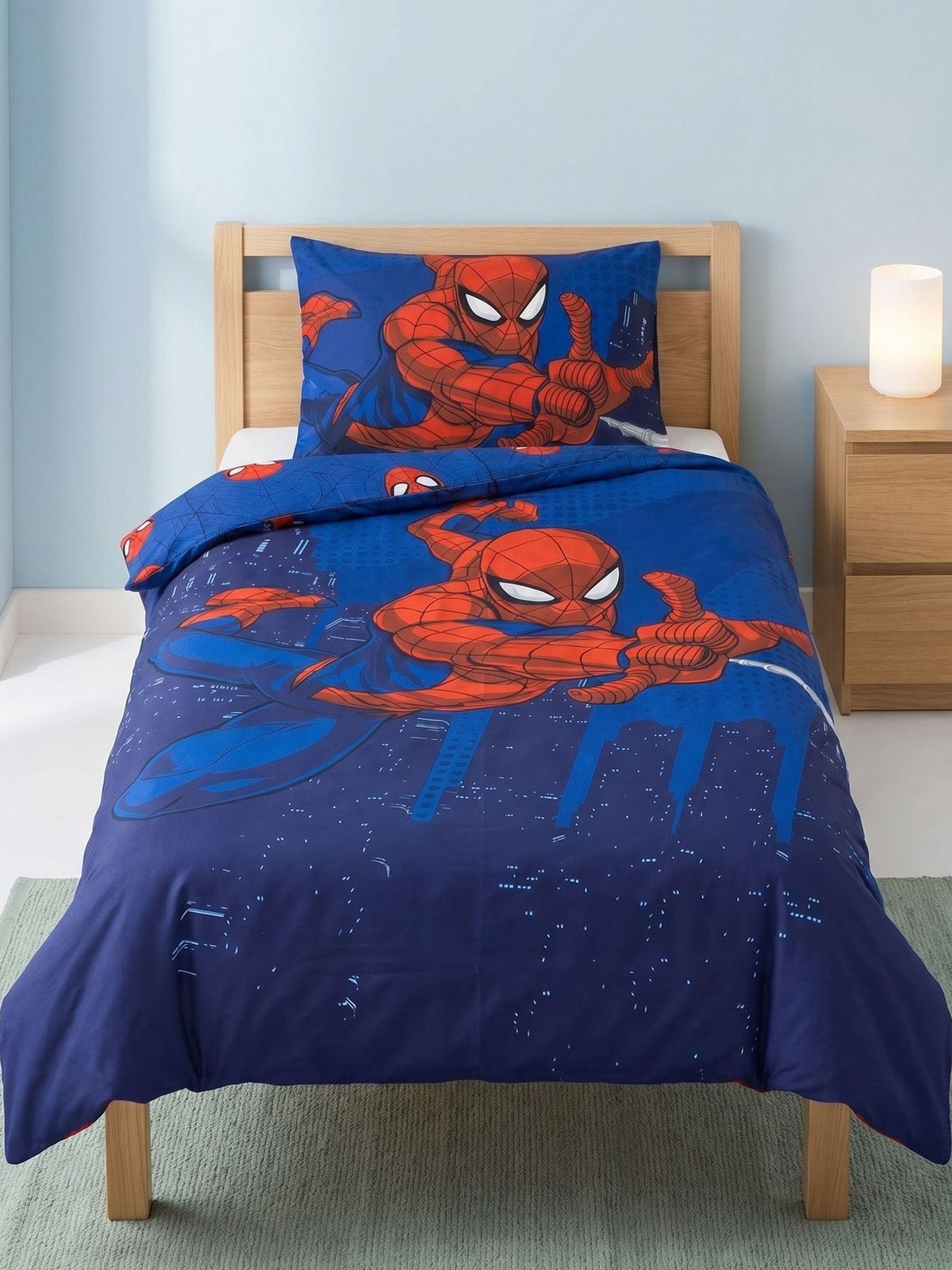 Dsiney Kidz - Vanilla Underground Dark Blue Spiderman Single Duvet Set image 1