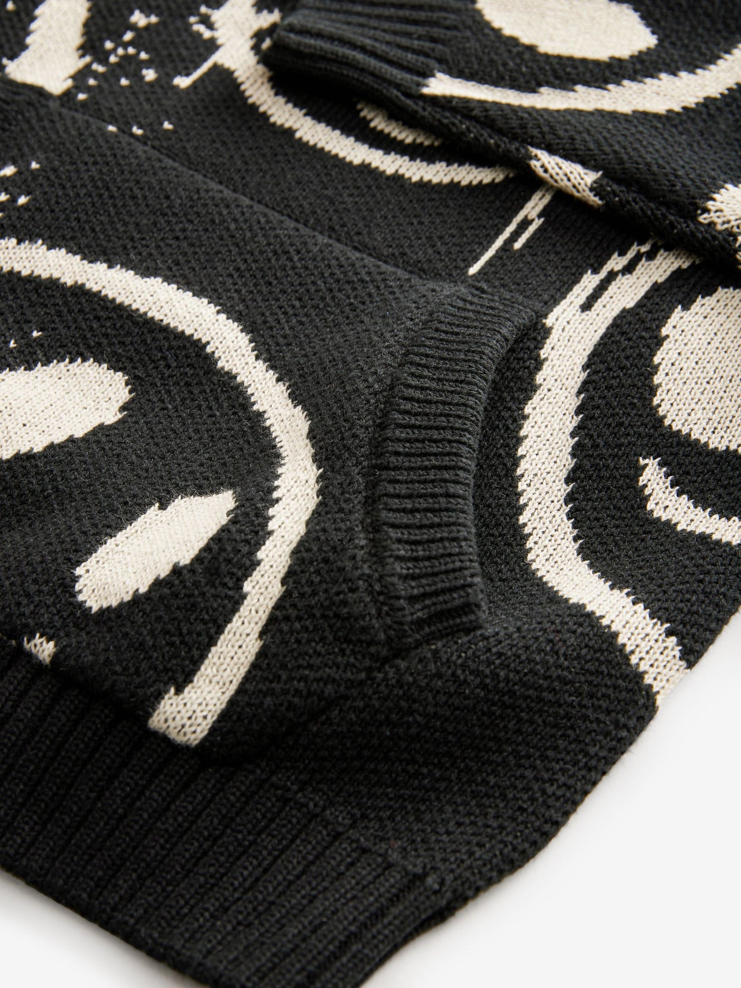 Faces Black Long Sleeve Knitted 100% Cotton Hoodie (3-16yrs)