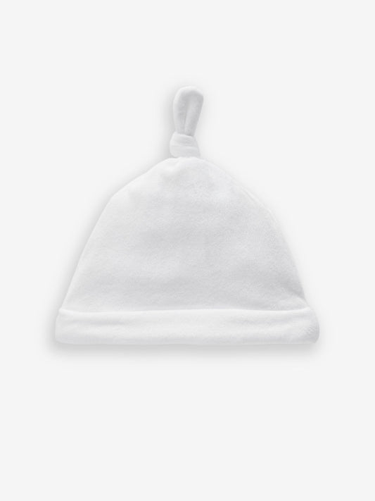 White Velour Baby Tie Top Hats 2 Pack (0-12mths) image 2