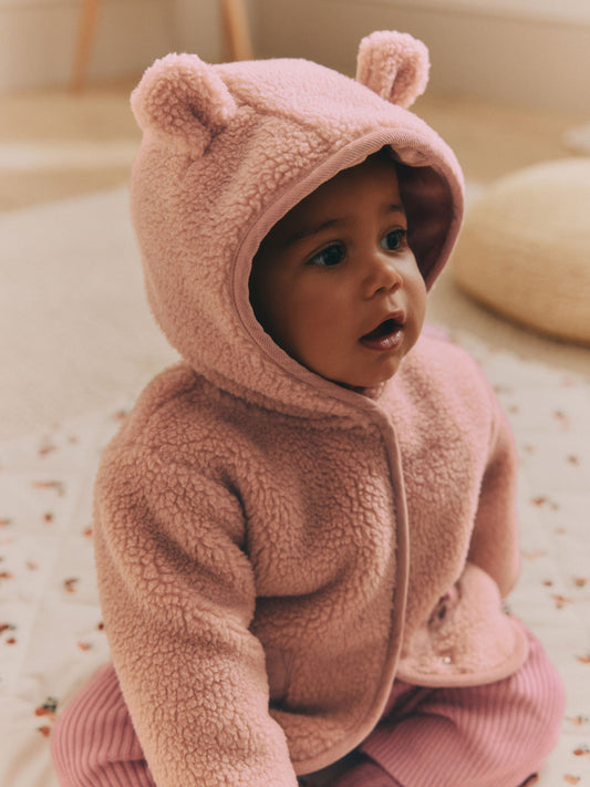 Pink Baby Borg Fleece Jacket (0mths-2yrs)