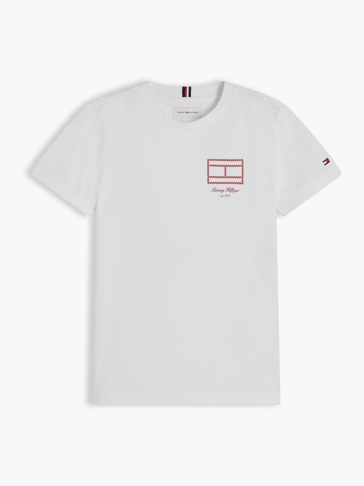 Dsiney Kidz - Tommy Hilfiger White Outline Flag Logo Jersey T-Shirt image 1